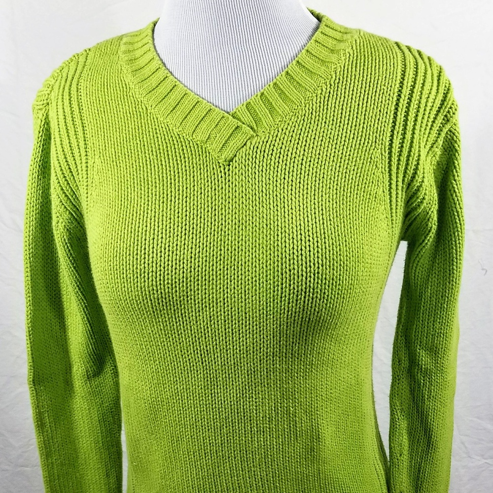 Copper Key Lime Green Long Sleeve Ribbed Sweater